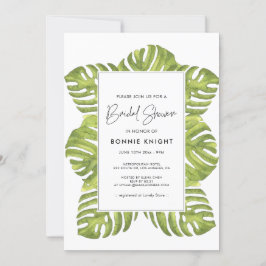 Invitación Hojas de palma verdes tropicales Ducha de novia