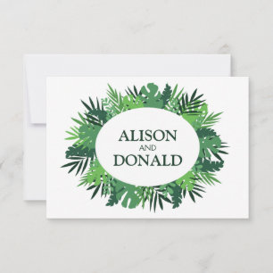 Invitación Hojas de palmera florales de verano personalizadas
