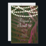 Invitación Hojas de palmera tropical rosa verde y luces dulce<br><div class="desc">Personalizar para cualquier evento</div>