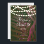 Invitación Hojas de palmera tropical rosa verde y luces dulce<br><div class="desc">Personalizar para cualquier evento</div>