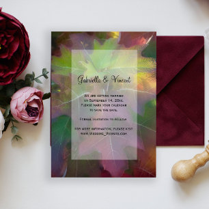 Invitación Hojas de roble Hydrangea Boda de otoño Guardar la