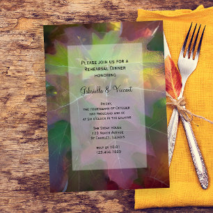 Invitación Hojas de roble otoñal Hidrangea Boda Ensayo Cena
