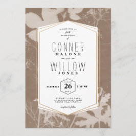 Invitación Hojas de Rústico Brown, Otoño, Caída