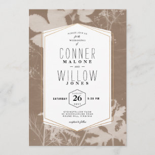 Invitación Hojas de Rústico Brown, Otoño, Caída