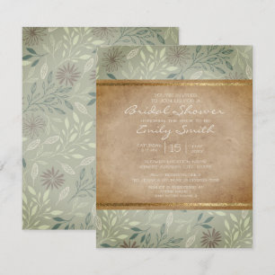 Invitación Hojas de Salvia Rústica Regalo de Boda Floral Dora