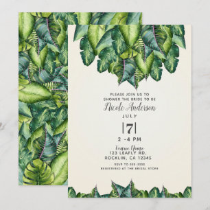 Invitación Hojas de selva tropical Taller de novia botánico