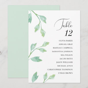 Invitación Hojas de turquesa elegantes. Cartas de asientos de