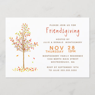 Invitación Hojas del árbol del otoño de la acuarela de