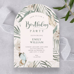 Invitación Hojas florales cumpleaños