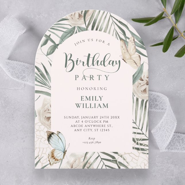 Invitación Hojas florales cumpleaños (Subido por el creador)