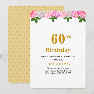 Invitación Hojas florales y de laurel 40º, 60º Cumpleaños