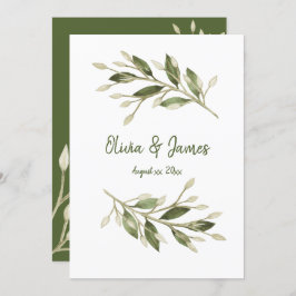 Invitación Hojas forestales, vegetación, Boda