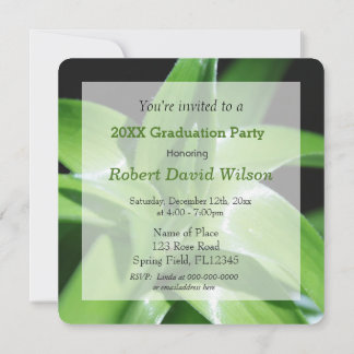 Invitación Hojas frescas de lirio verde de primavera graduaci