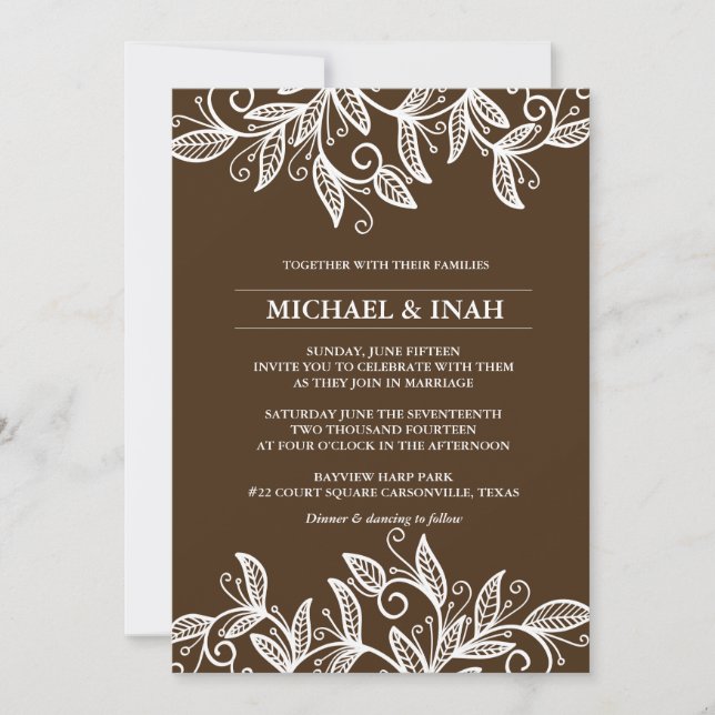 Invitación hojas giratorias de doodle (Anverso)