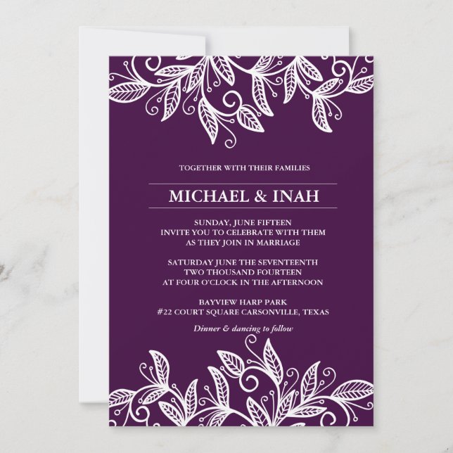 Invitación hojas giratorias de doodle (Anverso)