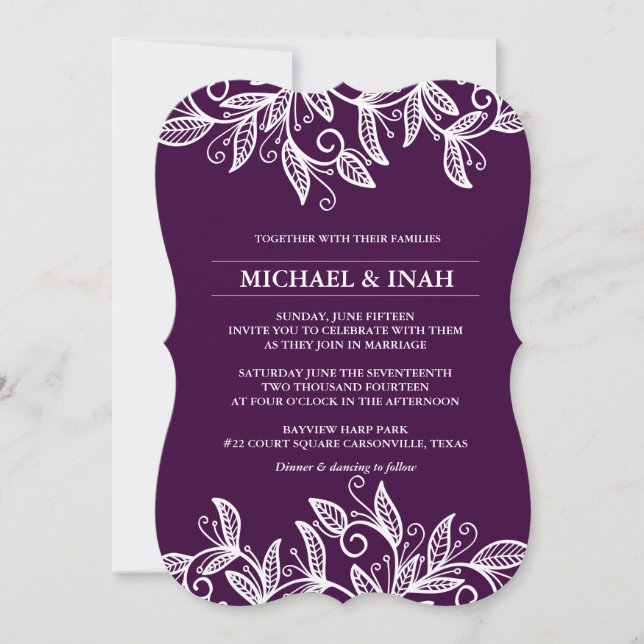 Invitación hojas giratorias de doodle (Anverso)