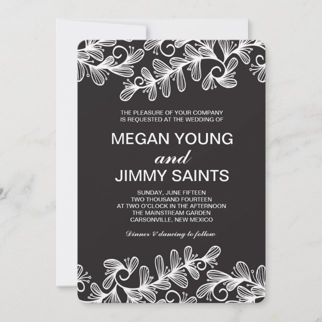 Invitación hojas giratorias del doodle (Anverso)