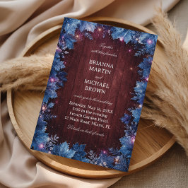 Invitación Hojas Heladas Relucientes Alrededor
