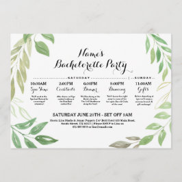 Invitación Hojas itinerarias del follaje de la boda de la