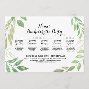 Invitación Hojas itinerarias del follaje de la boda de la