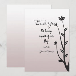 Invitación Hojas modernas elegantes simples gracias