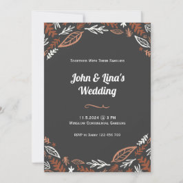 Invitación Hojas naturales y elegantes