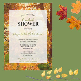 Invitación Hojas otoñales y ducha de novia Sunshine