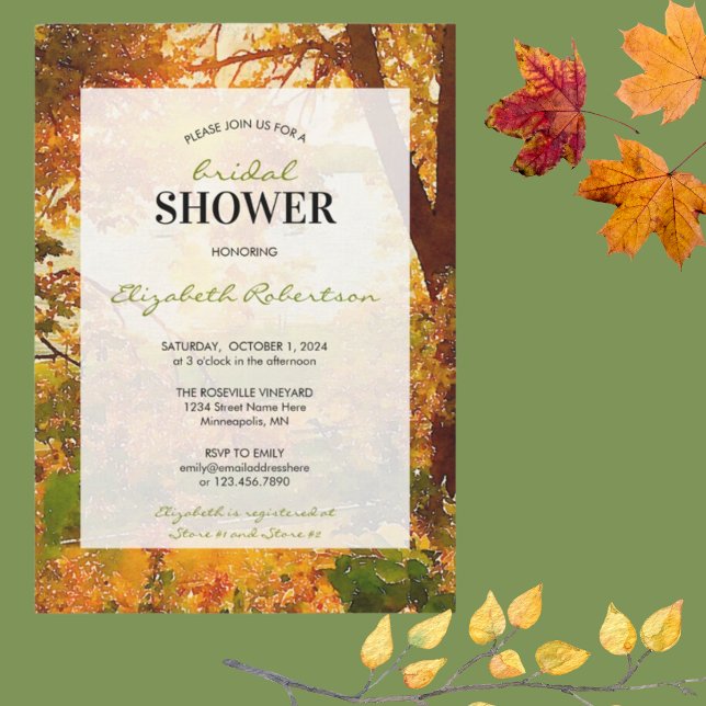 Invitación Hojas otoñales y ducha de novia Sunshine (Subido por el creador)