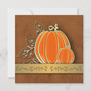 Invitación Hojas preciadas de calabaza de oro para el día de