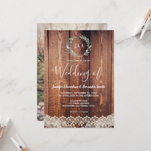 Invitación Hojas rusas encajan en un boda fotográfico de made