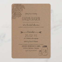 Invitación Hojas rusas| Masonjar | Ducha nupcial
