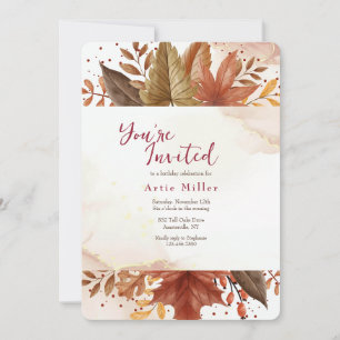 Invitación Hojas Rústicas