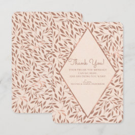 Invitación Hojas Rústicas Rosadas Botánicas Glam Gracias