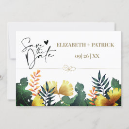 Invitación Hojas silvestres, guarda la fecha