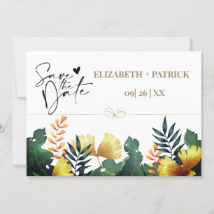 Invitación Hojas silvestres, guarda la fecha