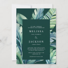 Invitación Hojas silvestres y tropicales Foliage exótico