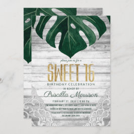 Invitación Hojas suizas de queso blanco encaje dorado dulce 1