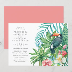 Invitación Hojas tácticas y tropicales   Boda de verano moder