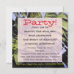 Invitación Hojas tropicales