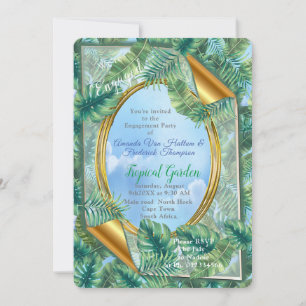 Invitación Hojas tropicales de plantas verdes