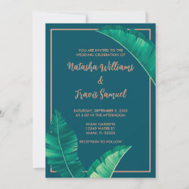 Invitación Hojas tropicales elegantes de palmera