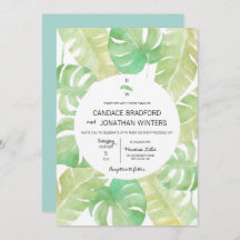 Hojas tropicales en acuarela