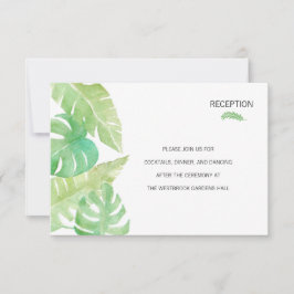 Invitación Hojas tropicales en la inserción de acuarela