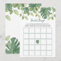 Hojas tropicales| Juego de Bingo Brillante Shower