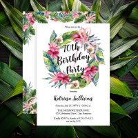 Hojas tropicales | Pink Floral 70th Birthday Party