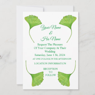 Invitación Hojas verdes de Ginko Thunder_Cove