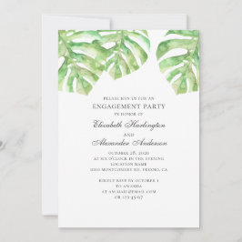 Invitación Hojas verdes exóticas. Partido de compromiso tropi