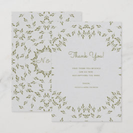 Invitación Hojas Verdes Oliva Boda Rústica Gracias