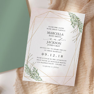 Invitación Hojas verdes y Rubor