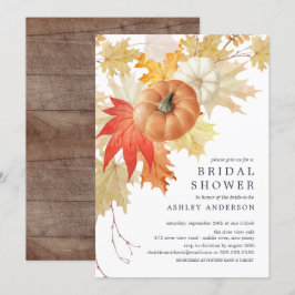 Invitación Hojas y calabazas Ducha Bridal Otoño